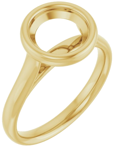 14K Yellow  8 mm Round Solitaire Engagement Ring Mounting (1)