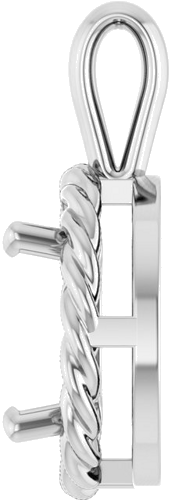 Pakabukas „Rope Solitaire Charm“ 14k white gold Round 9mm (3)