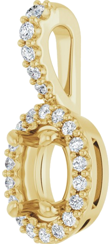 Pakabukas „Halo-Style“ 14k yellow gold Oval 7mm x 5mm (2)