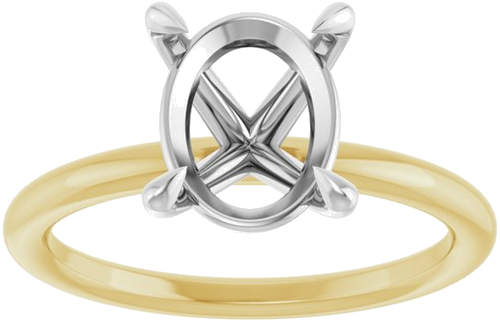 Sužadėtuvių Žiedas „Claw-Prong Solitaire“ 14k yellow/white gold Oval 10mm x 8mm (3)