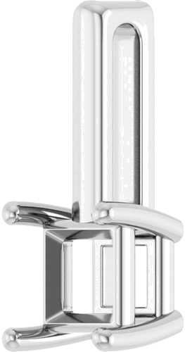 Pakabukas „Solitaire Bar“ 14k white gold Square 5mm (2)