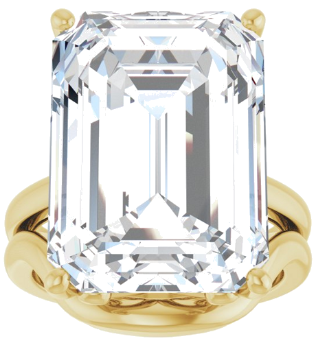 Sužadėtuvių Žiedas „Solitaire Vintage-Inspired Scroll“ 14k yellow gold Emerald 18mm x 13mm (8)