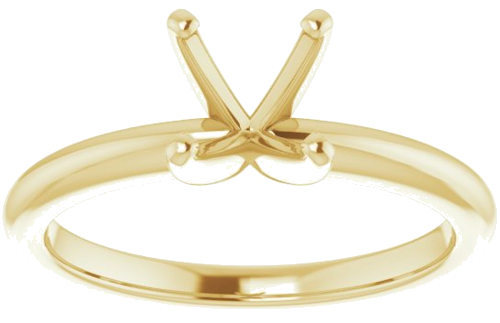 14K Yellow  6 mm Cushion Solitaire Engagement Ring Mounting (3)