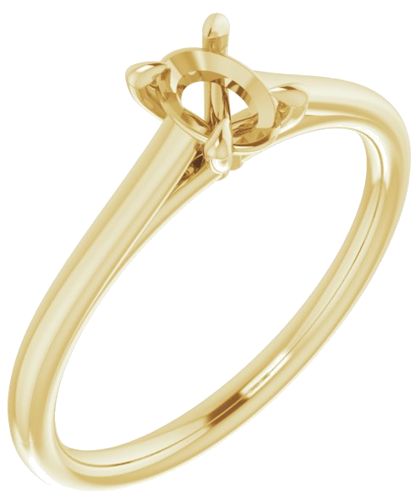 Sužadėtuvių Žiedas „Solitaire“ 585 Geltonojo Aukso Oval 6mm x 4mm (1)