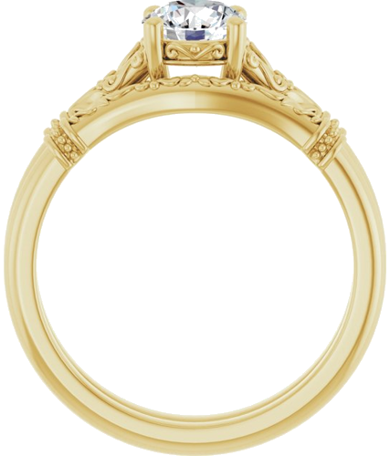 Sužadėtuvių Žiedas „Sculptural“ 14k yellow gold Round 5.8mm (7)