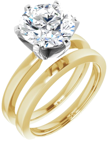 Sužadėtuvių Žiedas „Solitaire“ 14k yellow/white gold Round 9.4mm (6)