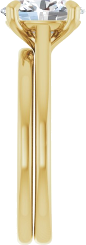 Sužadėtuvių Žiedas „Solitaire“ 750 Geltonojo Aukso Oval 9mm x 7mm (9)