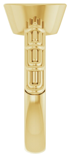 14K Yellow 9 x 7 mm Oval Solitaire Engagement Ring Mounting (4)