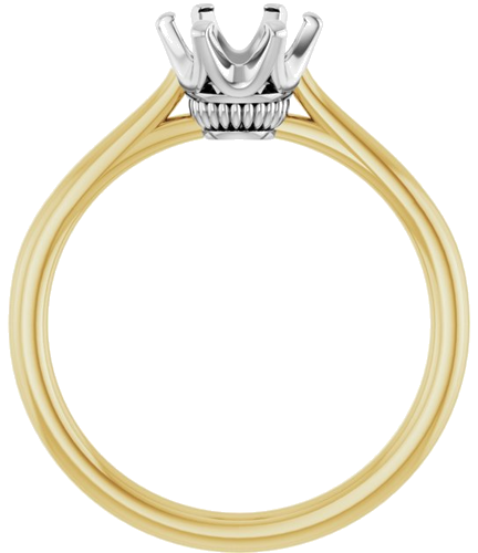 Sužadėtuvių Žiedas „Solitaire“ 585 Baltojo Ir Geltonojo Aukso Round 6.5mm (2)