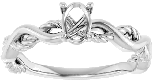 Sužadėtuvių Žiedas „Solitaire Infinity-Inspired“ 14k white gold Oval 6mm x 4mm (3)