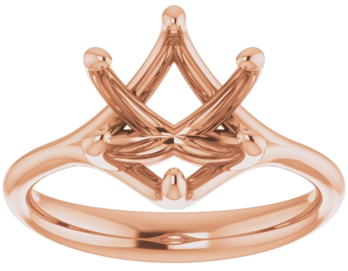 14K Rose 9 mm Round Engagement Ring Mounting (3)