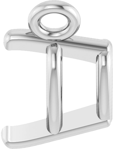 Pakabukas „Heart“ 585 Baltojo Aukso Heart Shape 4mm (3)