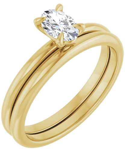Sužadėtuvių Žiedas „Solitaire“ 10k yellow gold Oval 6mm x 4mm (6)