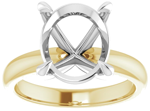 Sužadėtuvių Žiedas „Claw-Prong Solitaire“ 14k yellow/white gold Oval 12mm x 10mm (3)