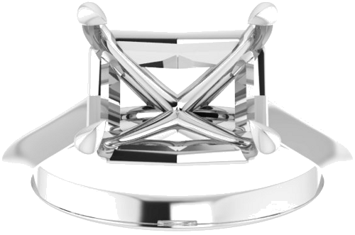 Platinum 10x8 mm Emerald Solitaire Engagement Ring Mounting (3)