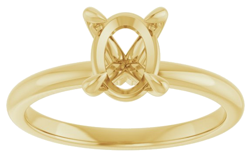 10K Yellow  8x6 mm Oval Solitaire Engagement Ring Mounting (3)
