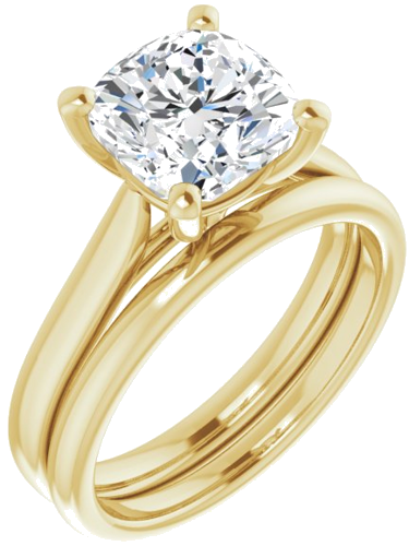 14K Yellow 8 mm Cushion Engagement Ring Mounting (6)