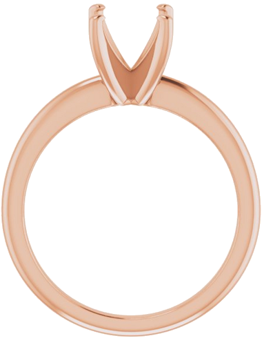 14K Rose  9x7 mm Oval Solitaire Engagement Ring Mounting (2)