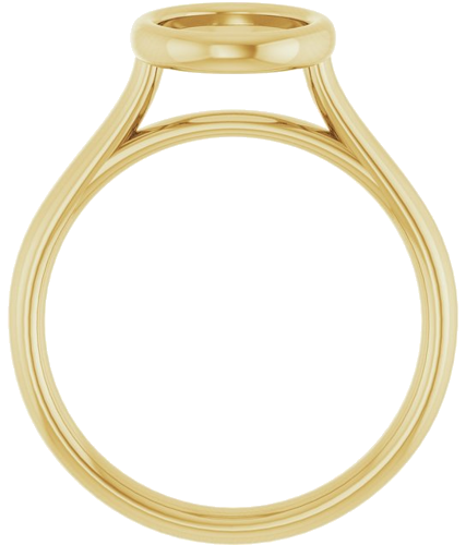 Sužadėtuvių Žiedas „Bezel-Set Solitaire“ 750 Geltonojo Aukso Oval 9mm x 7mm (2)