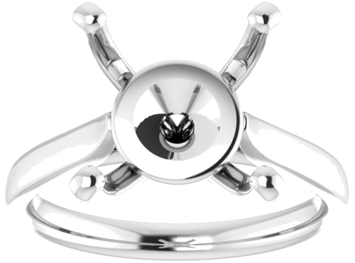 Platinum 12 mm Round Engagement Ring Mounting (3)