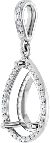 Pakabukas „Accented Halo-Style“ 14k white gold Pear 12mm x 8mm (2)