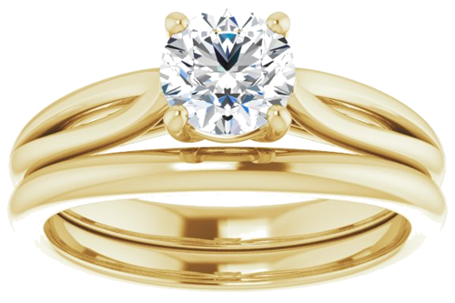 Sužadėtuvių Žiedas „Solitaire“ 14k yellow gold Round 5.8mm (8)