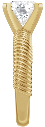 Sužadėtuvių Žiedas „Solitaire Rope“ 14k yellow gold Round 8.2mm (4)