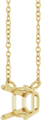 14K Yellow 5 mm Square Solitaire 18   Necklace Mounting (2)
