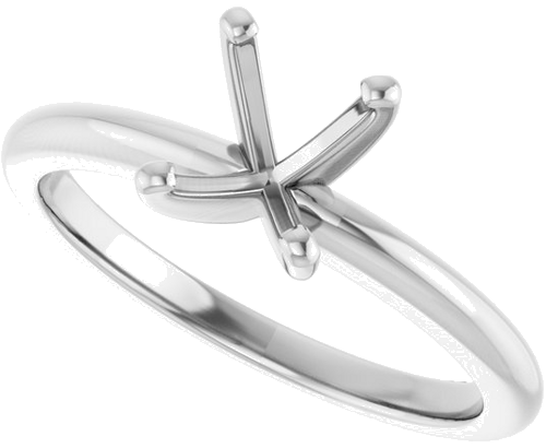 14K White  8x6 mm Oval Solitaire Engagement Ring Mounting (5)