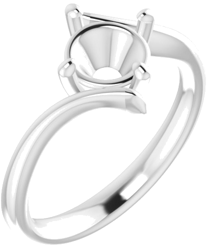 Sužadėtuvių Žiedas „Solitaire Bypass“ 14k white gold Round 7mm (1)
