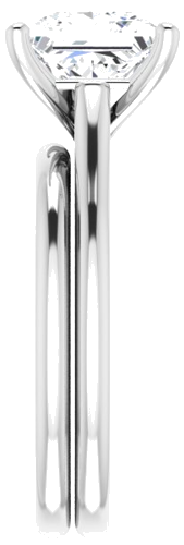 18K White 7.5 mm Square Solitaire Engagement Ring Mounting (9)