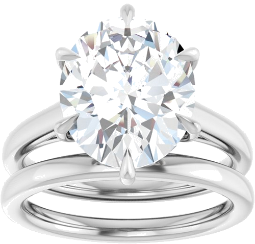 Sužadėtuvių Žiedas „Claw-Pong“ 14k white gold Oval 12mm x 10mm (8)