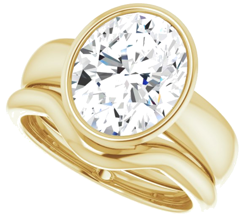 Sužadėtuvių Žiedas „Bezel-Set Solitaire“ 14k yellow gold Oval 11mm x 9mm (10)