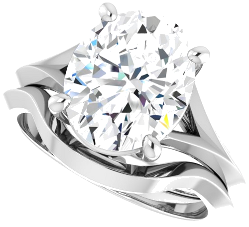 Sužadėtuvių Žiedas „Solitaire“ 585 Baltojo Aukso Oval 11mm x 9mm (10)