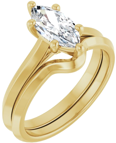 Sužadėtuvių Žiedas „Solitaire“ 585 Geltonojo Aukso Marquise 10mm x 5mm (6)