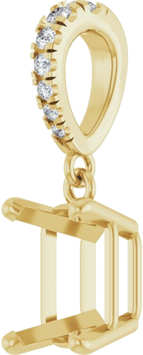Pakabukas „Accented“ 14k yellow gold Emerald 7mm x 5mm (2)