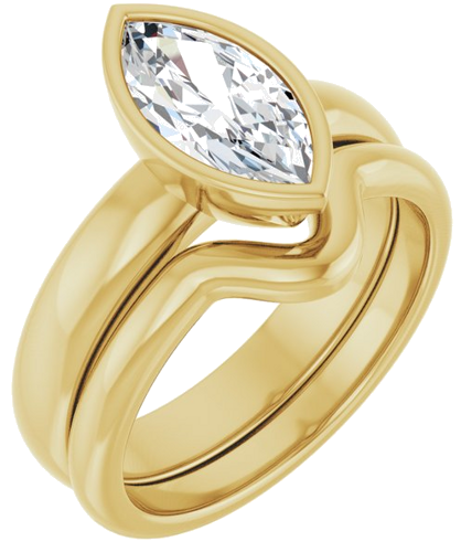 Sužadėtuvių Žiedas „Bezel-Set Solitaire“ 14k yellow gold Marquise 11mm x 5.5mm (6)