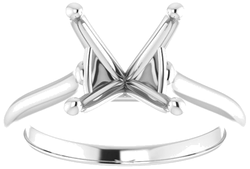 14K X1 White 10 mm Round Solitaire Engagement Ring Mounting (3)