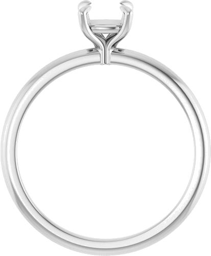 14K White  5x5 mm Cushion Solitaire Engagement Ring Mounting (2)