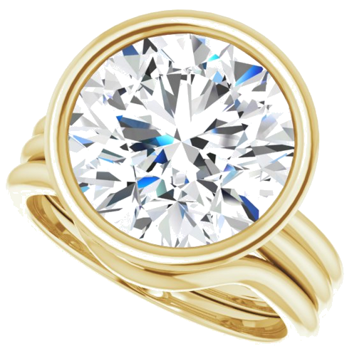 Sužadėtuvių Žiedas „Bezel-Set Solitaire“ 14k yellow gold Round 12mm (10)