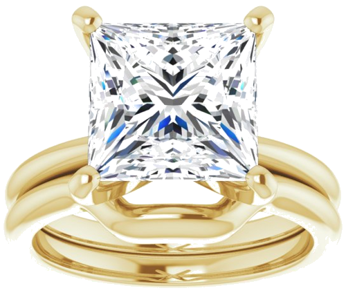 14K Yellow  9x9 mm Square Solitaire Engagement Ring Mounting (8)