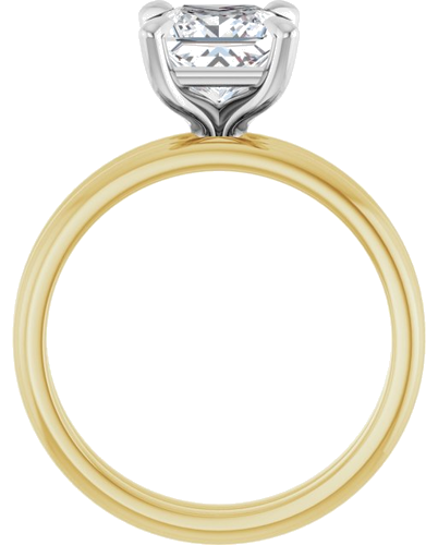 Sužadėtuvių Žiedas „Solitaire“ 14k yellow/white gold Square 6.5mm (7)