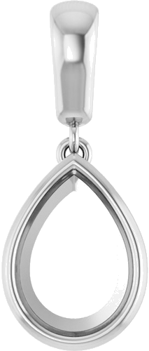 Pakabukas „Bezel-Set“ 585 Baltojo Aukso Pear Shape 10mm x 7mm (1)