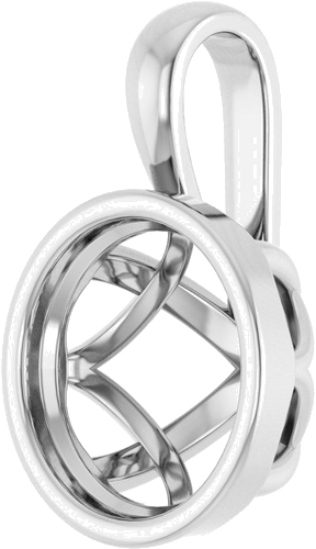 Pakabukas „Solitaire“ 14k white gold Round 9.4mm (2)