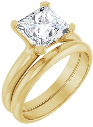 Sužadėtuvių Žiedas „Solitaire“ 14k yellow gold Square 7.5mm (6)