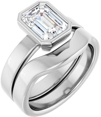 Sužadėtuvių Žiedas „Solitaire“ 585 Baltojo Aukso Emerald 8mm x 6mm (6)