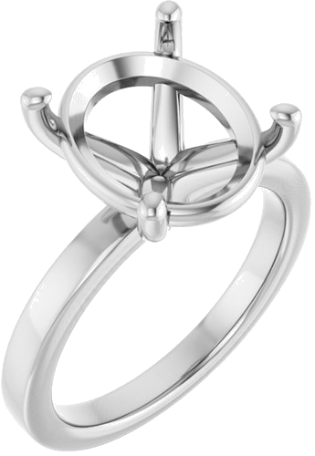 Sužadėtuvių Žiedas „Solitaire“ 14k white gold Oval 13mm x 11mm (1)