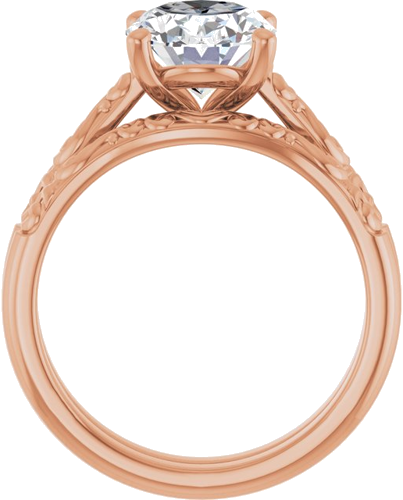 Sužadėtuvių Žiedas „Solitaire“ 14k rose gold Oval 10mm x 8mm (7)