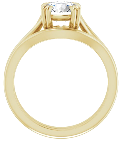 Sužadėtuvių Žiedas „Double Claw-Prong Solitaire Criss-Cross“ 14k yellow gold Round 7.4mm (7)