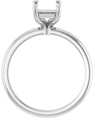 14K White 8x6 mm Emerald Solitaire Engagement Ring Mounting (2)